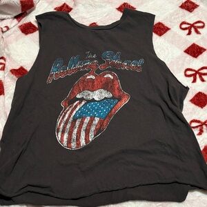 The Rolling Stones Black Tee with Red and Blue Accents